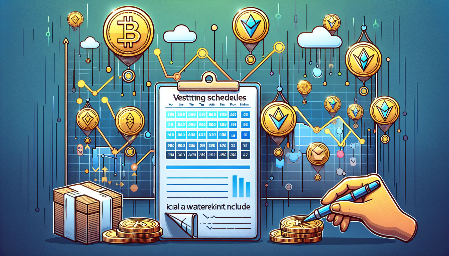 Airdrop token vesting schedules